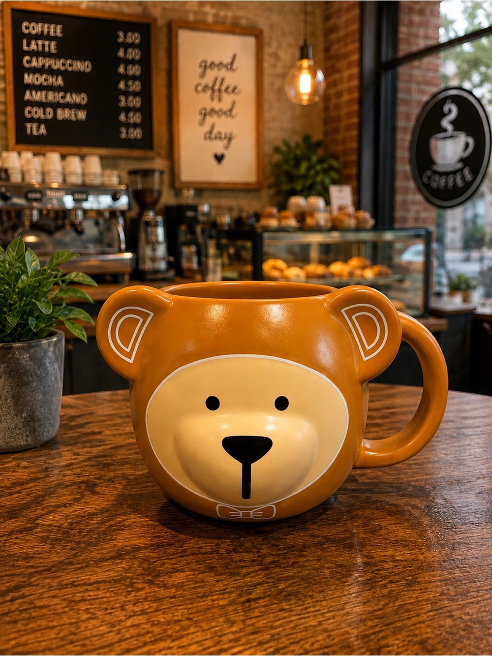 Starbucks Bearista Bear Mug Brown Ceramic Coffee Cup 14oz NWT